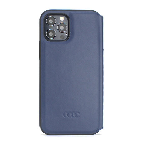 Audi Audi Apple iPhone 12 Pro Max Bleu Book type housse Q8 Série - Genuine Leather Audi Audi Apple iPhone 12 Pro Max Bleu Book type housse Q8 Série - Genuine Leather