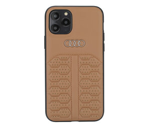 Audi Audi Apple iPhone 12 Mini Brown Back cover case A6 Serie - Genuine Leather Audi Audi Apple iPhone 12 Mini Brown Back cover case A6 Serie - Genuine Leather