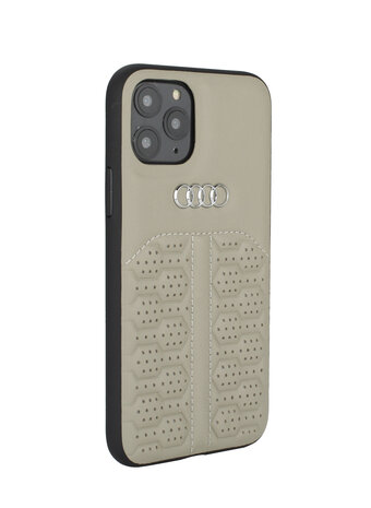 Audi Audi Apple iPhone 12 Mini Beige Backcover hoesje A6 Serie - Genuine Leather Audi Audi Apple iPhone 12 Mini Beige Backcover hoesje A6 Serie - Genuine Leather