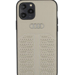 Audi Apple iPhone 12 Mini Beige Backcover hoesje A6 Serie - Genuine Leather