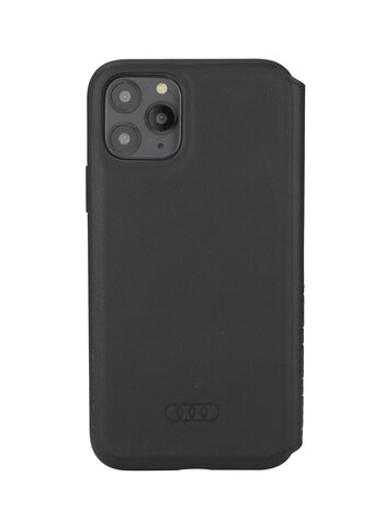 Audi Audi Apple iPhone 12 Mini Black Book type case A6 Serie - Genuine Leather Audi Audi Apple iPhone 12 Mini Black Book type case A6 Serie - Genuine Leather