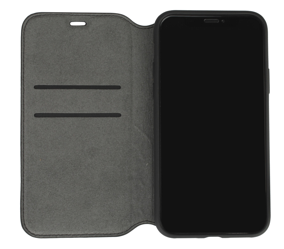 Audi Audi Apple iPhone 12 Mini Black Book type case A6 Serie - Genuine Leather Audi Audi Apple iPhone 12 Mini Black Book type case A6 Serie - Genuine Leather