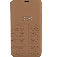 Audi Apple iPhone 12 / 12 Pro Brown Book type case A6 Serie - Genuine Leather