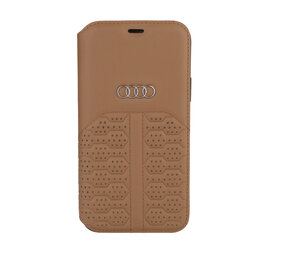 Audi Audi Apple iPhone 12 / 12 Pro Braun Book-Case hul A6 Serie - Genuine Leather Audi Audi Apple iPhone 12 / 12 Pro Braun Book-Case hul A6 Serie - Genuine Leather