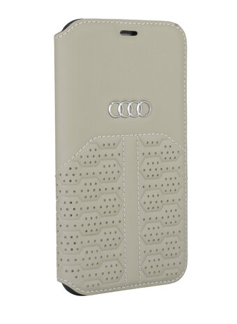 Audi Audi Apple iPhone 12 Pro Max Beige Book type case A6 Serie - Genuine Leather Audi Audi Apple iPhone 12 Pro Max Beige Book type case A6 Serie - Genuine Leather