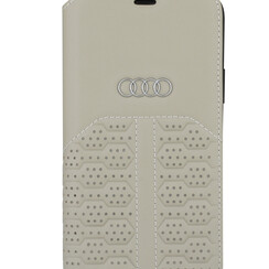 Audi Apple iPhone 12 Mini Beige Book type case A6 Serie - Genuine Leather