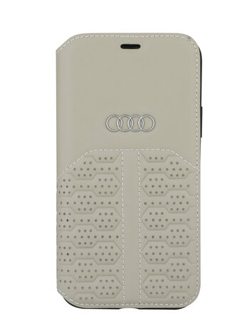 Audi Audi Apple iPhone 12 Pro Max Beige Book type case A6 Serie - Genuine Leather Audi Audi Apple iPhone 12 Pro Max Beige Book type case A6 Serie - Genuine Leather