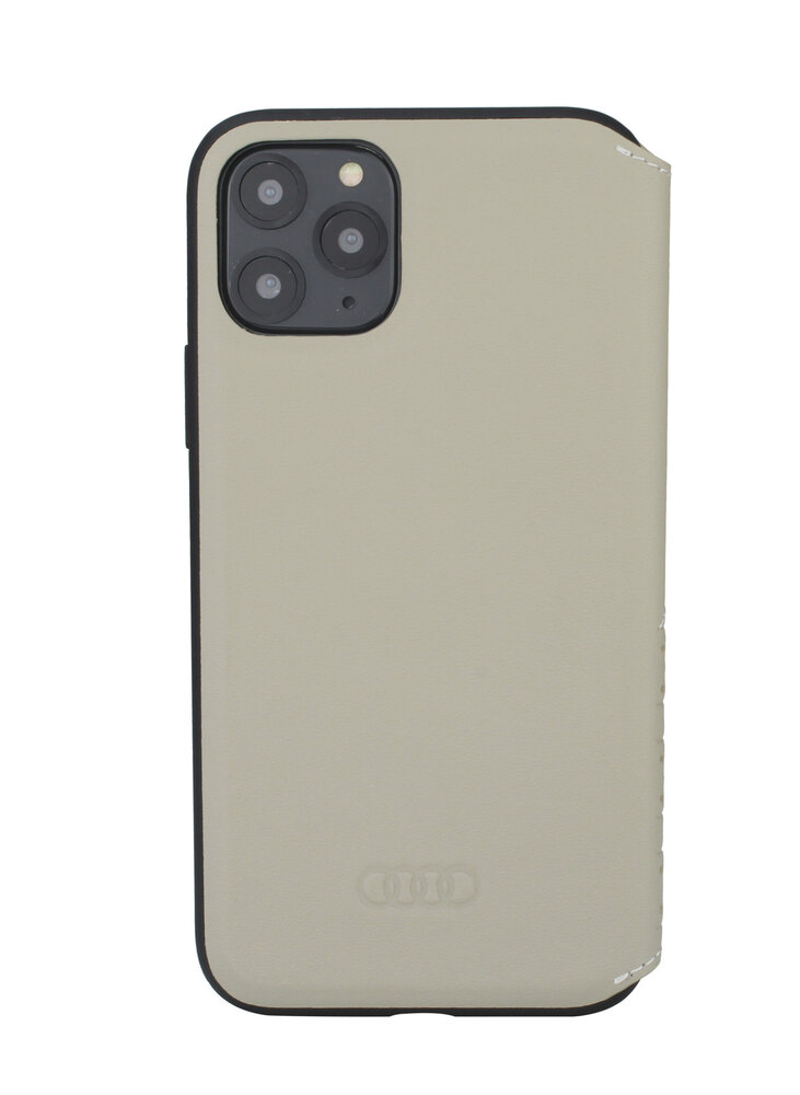 Audi Audi Apple iPhone 12 / 12 Pro Beige Book type case A6 Serie - Genuine Leather Audi Audi Apple iPhone 12 / 12 Pro Beige Book type case A6 Serie - Genuine Leather