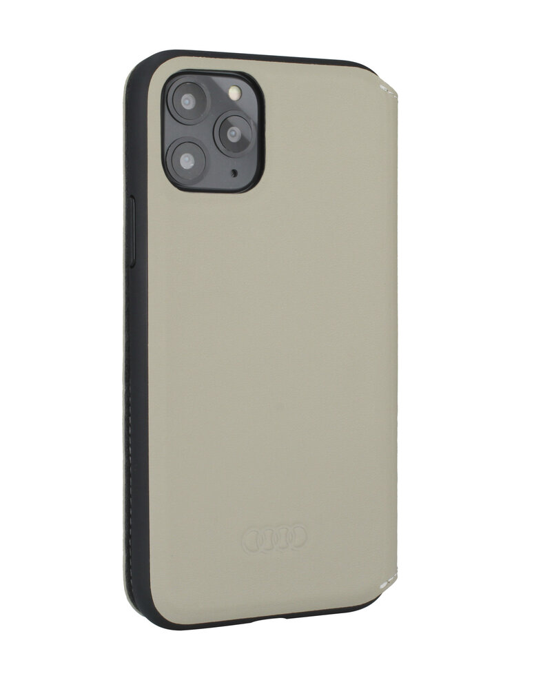 Audi Audi Apple iPhone 12 Pro Max Beige Book type case A6 Serie - Genuine Leather Audi Audi Apple iPhone 12 Pro Max Beige Book type case A6 Serie - Genuine Leather