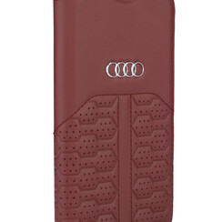 Audi Apple iPhone 12 Pro Max Merlot Book type housse A6 Série - Genuine Leather