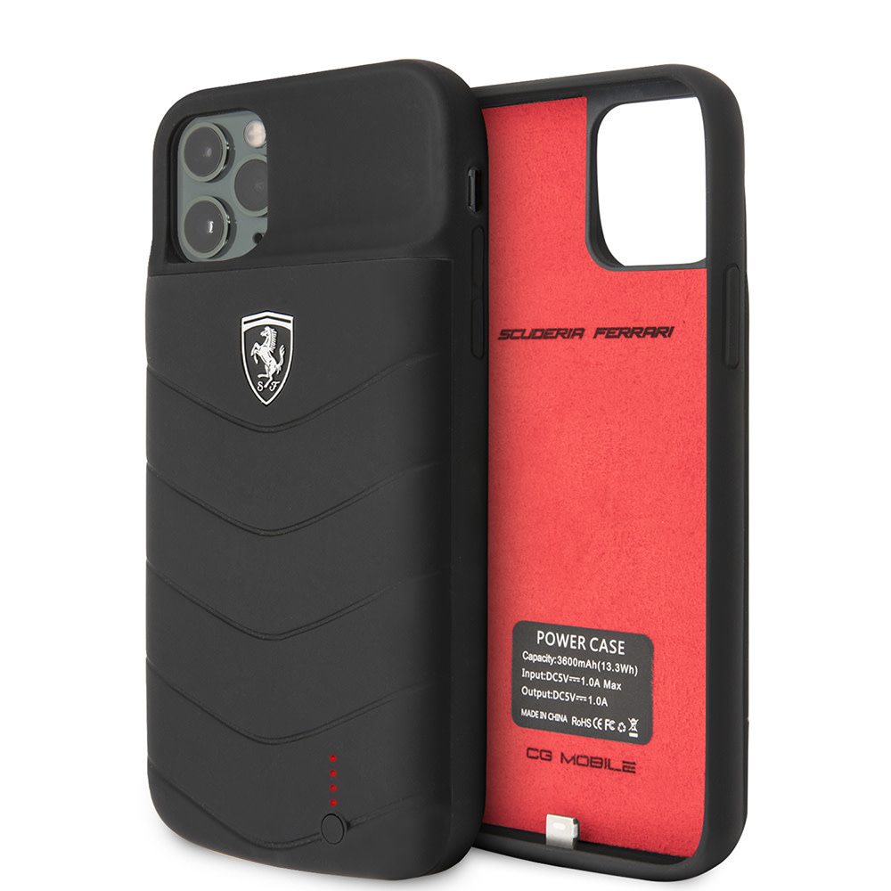 Ferrari Ferrari iPhone 11 Pro full cover power case lichtgewicht - Zwart