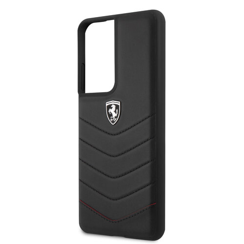 Ferrari Ferrari Samsung Galaxy S21 Ultra Zwart Backcover hoesje - Off Track Quilted