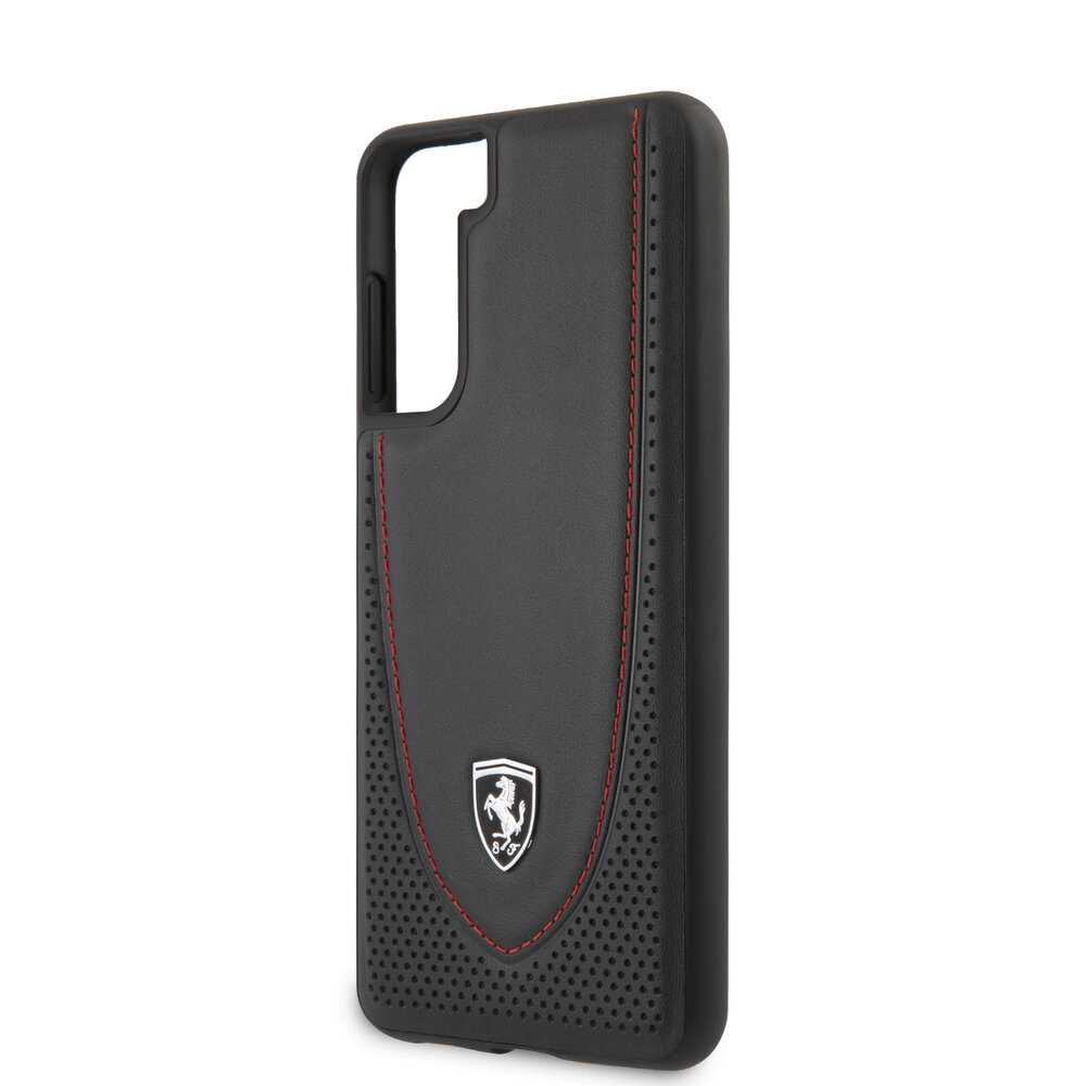 Ferrari Ferrari Samsung Galaxy S21 Plus Zwart Backcover hoesje - Off Track Stitch Line Ferrari Ferrari Samsung Galaxy S21 Plus Zwart Backcover hoesje - Off Track Stitch Line