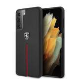 Ferrari Ferrari Samsung Galaxy S21 Plus Zwart Backcover hoesje - Off Track Stripe
