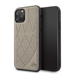 Mercedes-Benz Apple iPhone 12 Mini Licht-Bruin Backcover hoesje - Real Leather - Hard Case