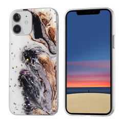 Apple iPhone 12 Mini TPU Back Cover - Glitter Print Dark Mix