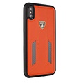 Lamborghini Lamborghini backcover hoesje D6 Serie Apple iPhone X-Xs Oranje - Echt leer