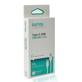 Outtos 2.1A USB Type C Cable 1M - White