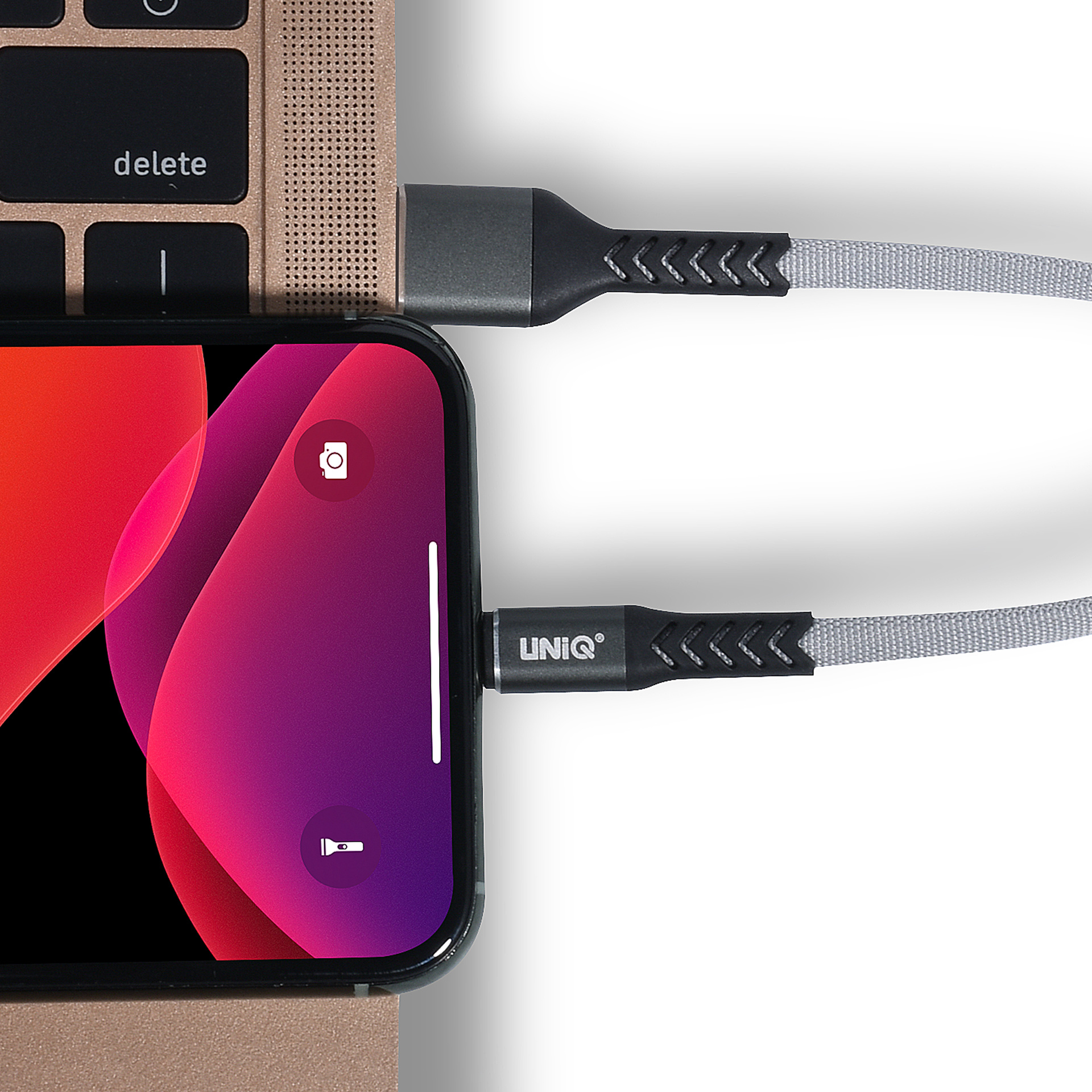 UNIQ Accessory UNIQ Accessory Lightning USB Kabel 200cm snellader dataoverdracht - Grijs, foto 4 van 5