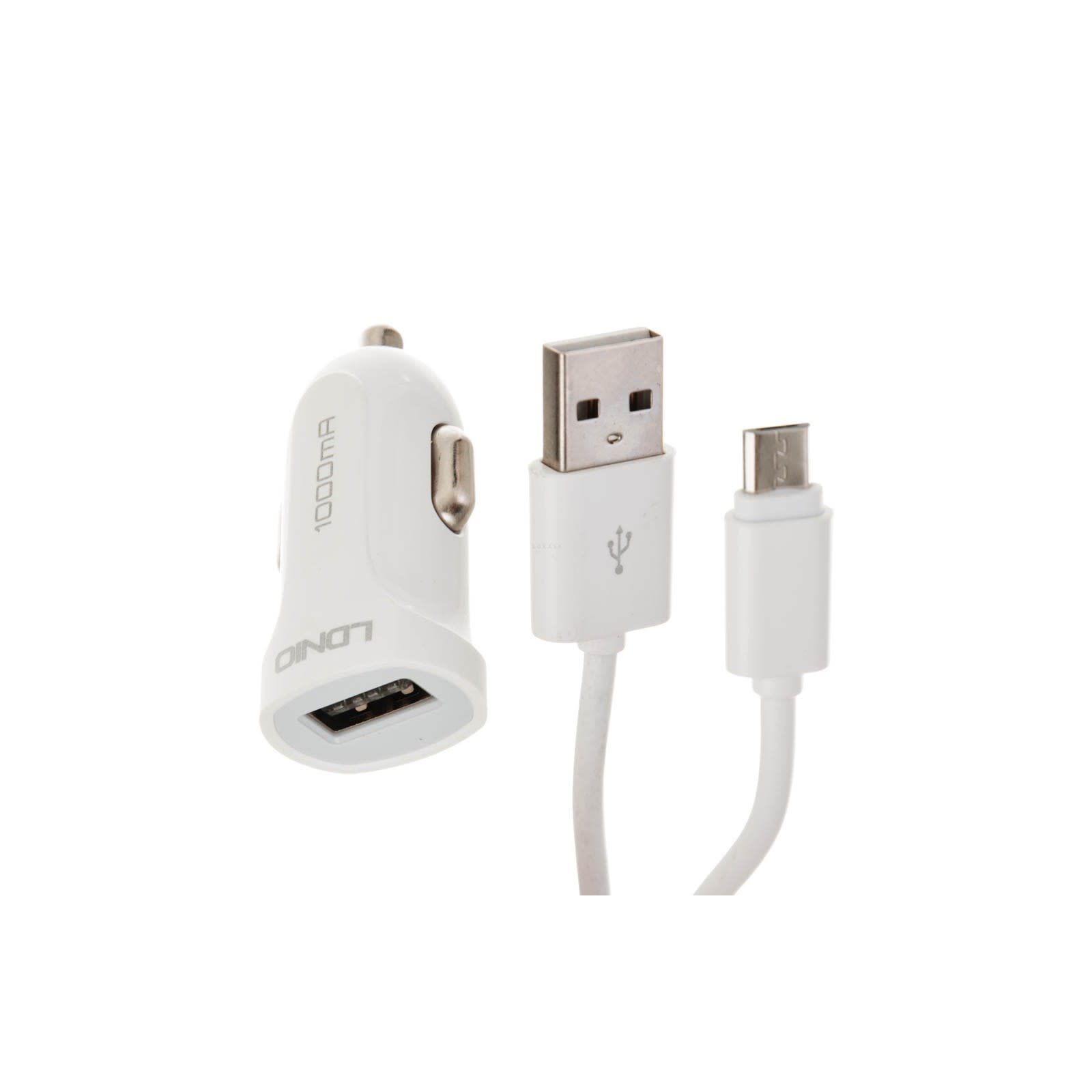 LDNIO DL-C17 USB Autolader met Micro USB kabel - Wit