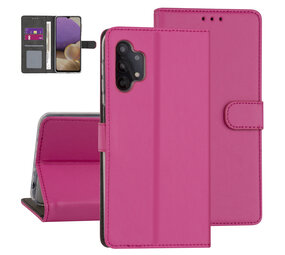 Samsung Galaxy A32 Kunstleer Booktype hoesje - Felroze - 5G Samsung Galaxy A32 Kunstleer Booktype hoesje - Felroze - 5G