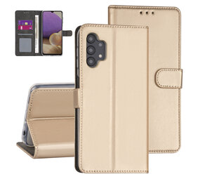 Samsung Galaxy A32 Kunstleer Booktype hoesje - Goud - 5G Samsung Galaxy A32 Kunstleer Booktype hoesje - Goud - 5G