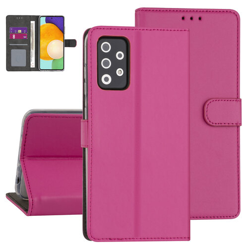 Samsung Galaxy A72 Kunstleer Booktype hoesje - Felroze