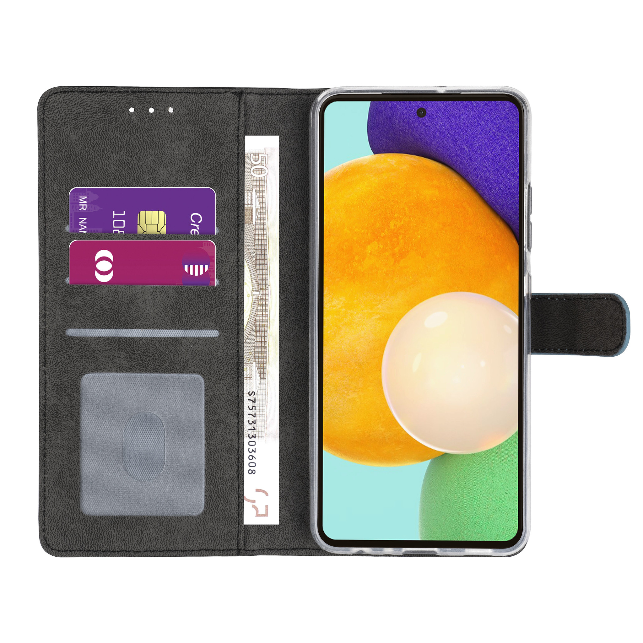 Samsung Galaxy A72 Kunstleer Booktype hoesje - LichtBlauw, foto 4 van 4