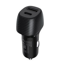 UNIQ Accessory 2.4A  36 Watt Dual port Fast Car Charger - USB - USB Type-C - Black