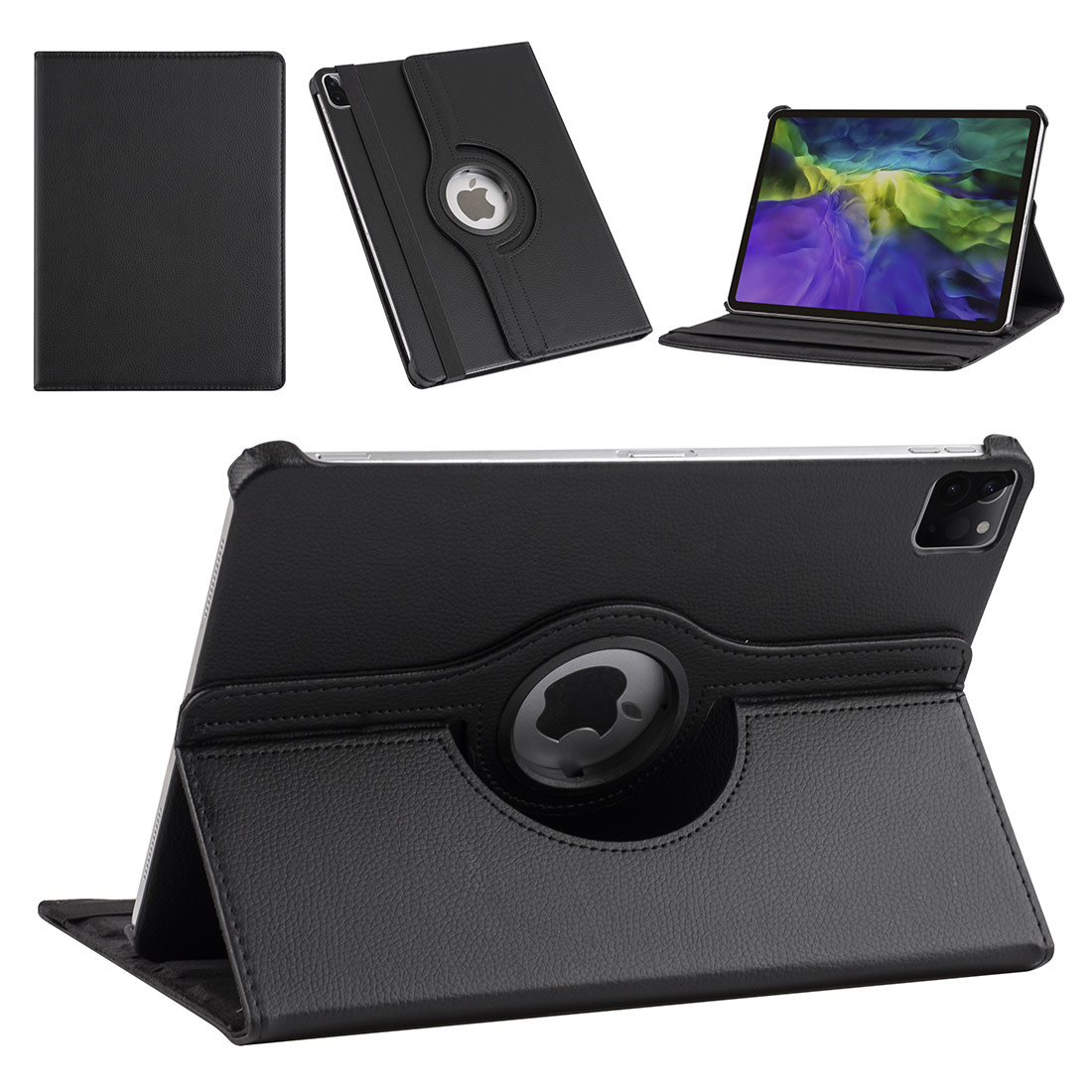 Apple iPad Pro 11 (2021) Book Case Tablethoes - Zwart - 360 Graden Draaibaar, foto 4 van 4
