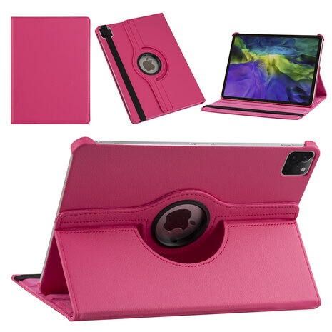 Apple iPad Pro 11 (2021) Tablet Housse - Rose vif - Rotatif à 360 degrés Apple iPad Pro 11 (2021) Tablet Housse - Rose vif - Rotatif à 360 degrés