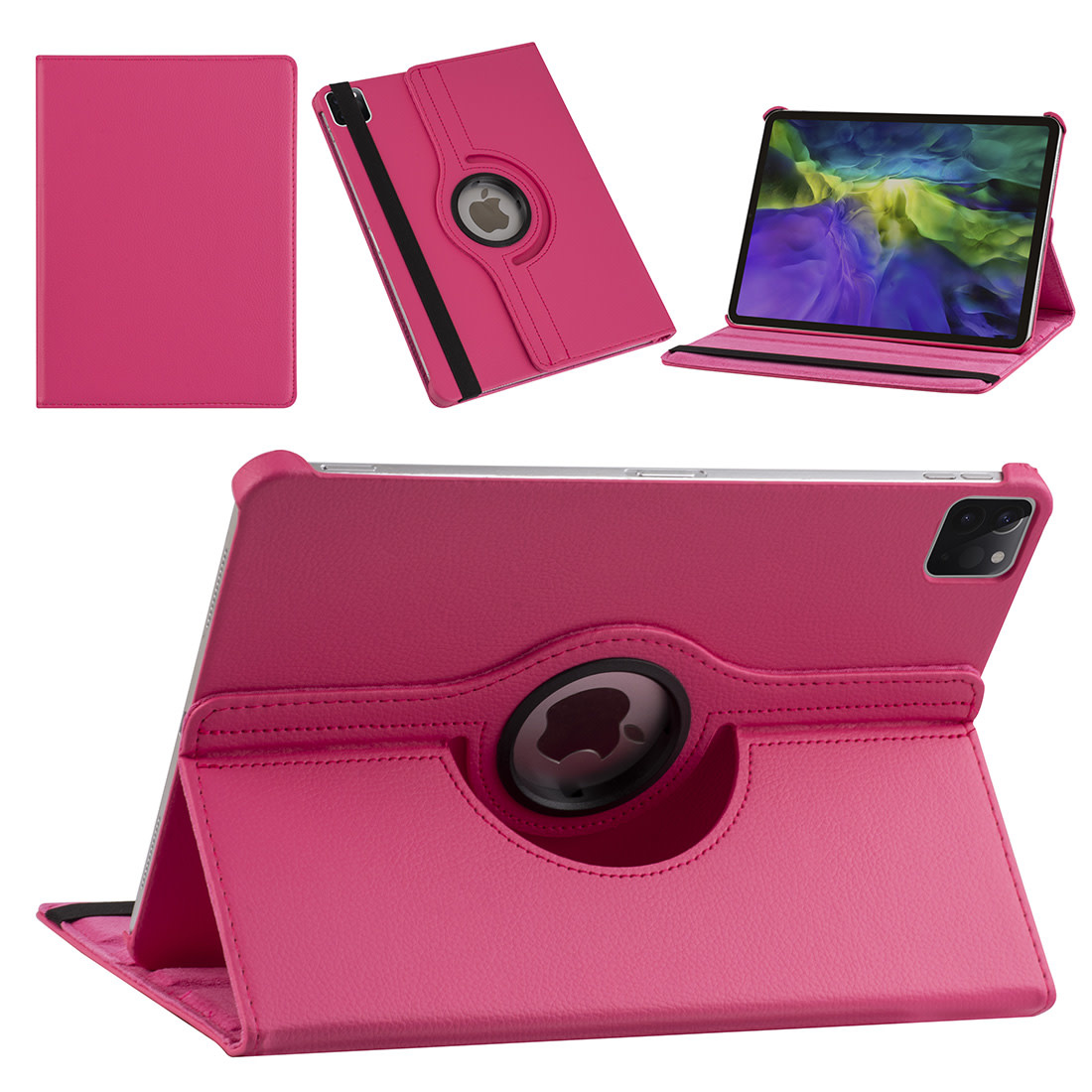 Apple iPad Pro 11 (2021) Book Case Tablethoes - Felroze - 360 Graden Draaibaar, foto 4 van 4