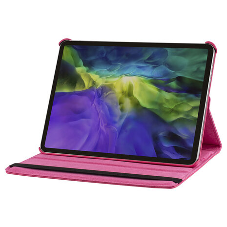 Apple iPad Pro 11 (2021) Book Case Tablethoes - Felroze - 360 Graden Draaibaar Apple iPad Pro 11 (2021) Book Case Tablethoes - Felroze - 360 Graden Draaibaar