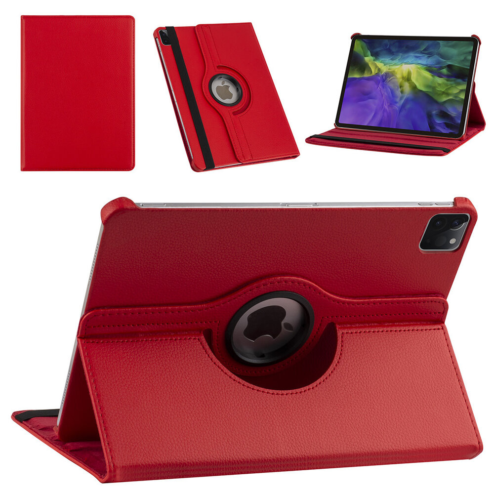 Apple iPad Pro 11 (2021) Book Case Tablet - Red - 360 Degree Rotatable Apple iPad Pro 11 (2021) Book Case Tablet - Red - 360 Degree Rotatable