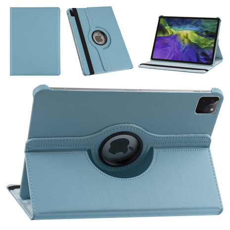 Apple iPad Pro 11 (2021) Tablet Housse - Bleu clair - Rotatif à 360 degrés Apple iPad Pro 11 (2021) Tablet Housse - Bleu clair - Rotatif à 360 degrés