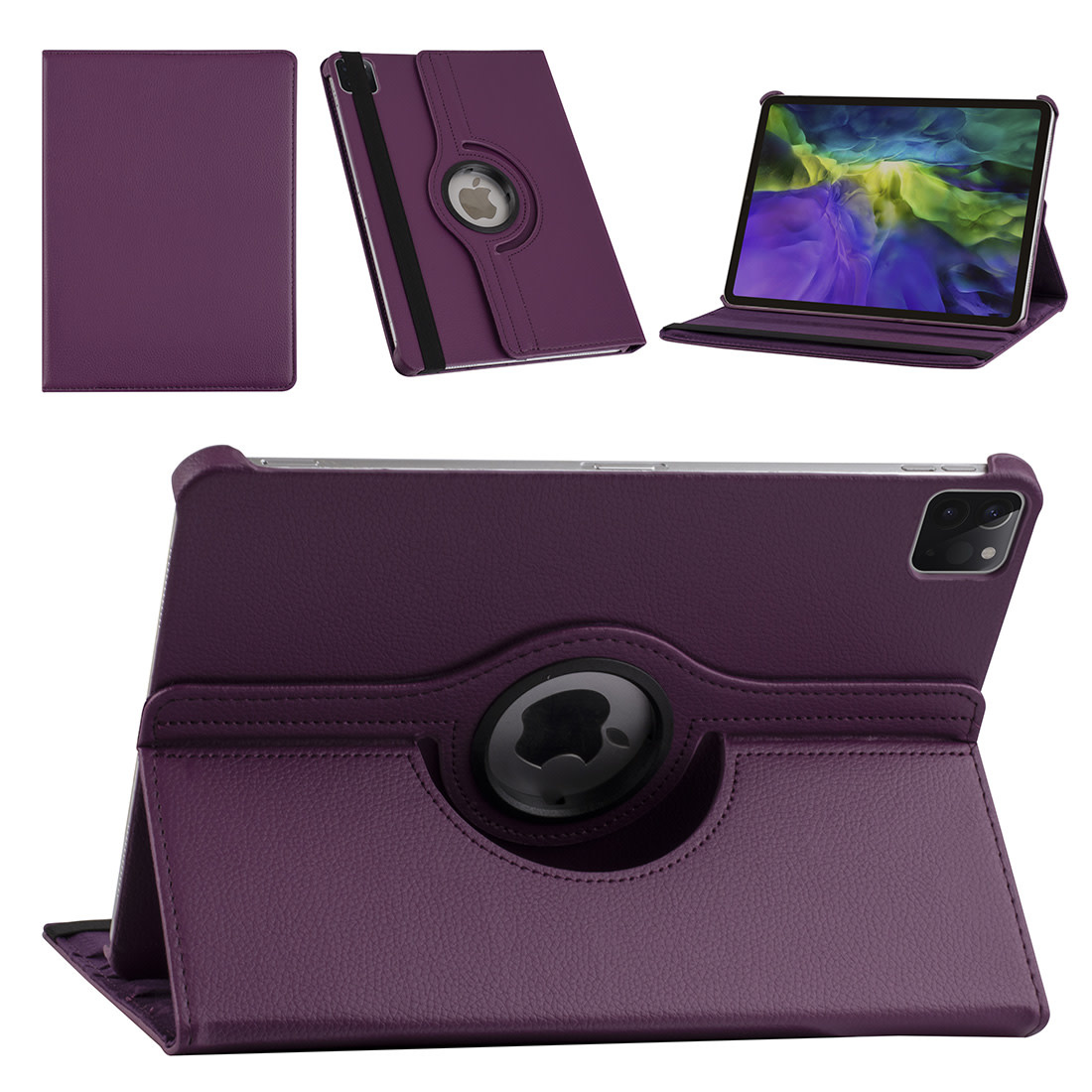 Apple iPad Pro 11 (2021) Book Case Tablethoes - Paars - 360 Graden Draaibaar, foto 4 van 4