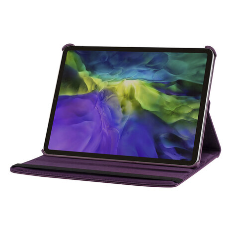 Apple iPad Pro 11 (2021) Book Case Tablethoes - Paars - 360 Graden Draaibaar Apple iPad Pro 11 (2021) Book Case Tablethoes - Paars - 360 Graden Draaibaar