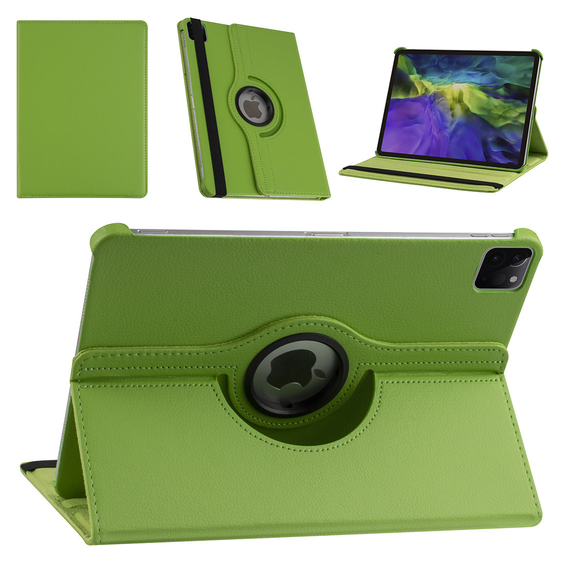 Apple iPad Pro 11 (2021) Book Case Tablethoes - Groen - 360 Graden Draaibaar, foto 4 van 4