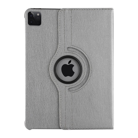 Apple iPad Pro 11 (2021) Book Case Tablethoes - Zilver - 360 Graden Draaibaar Apple iPad Pro 11 (2021) Book Case Tablethoes - Zilver - 360 Graden Draaibaar