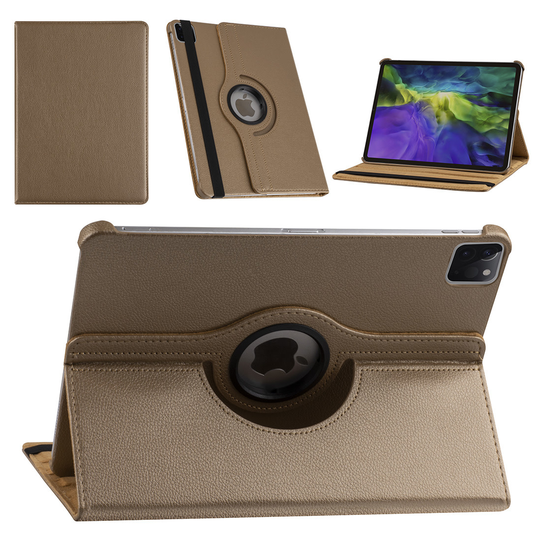 Apple iPad Pro 11 (2021) Book Case Tablethoes - Goud - 360 Graden Draaibaar, foto 3 van 4