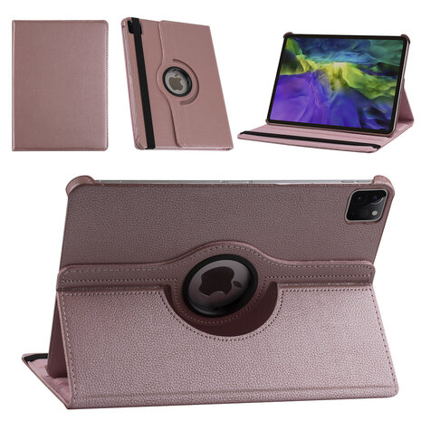 Apple iPad Pro 11 (2021) Book Case Tablet - Rose Gold - 360 Degree Rotatable Apple iPad Pro 11 (2021) Book Case Tablet - Rose Gold - 360 Degree Rotatable