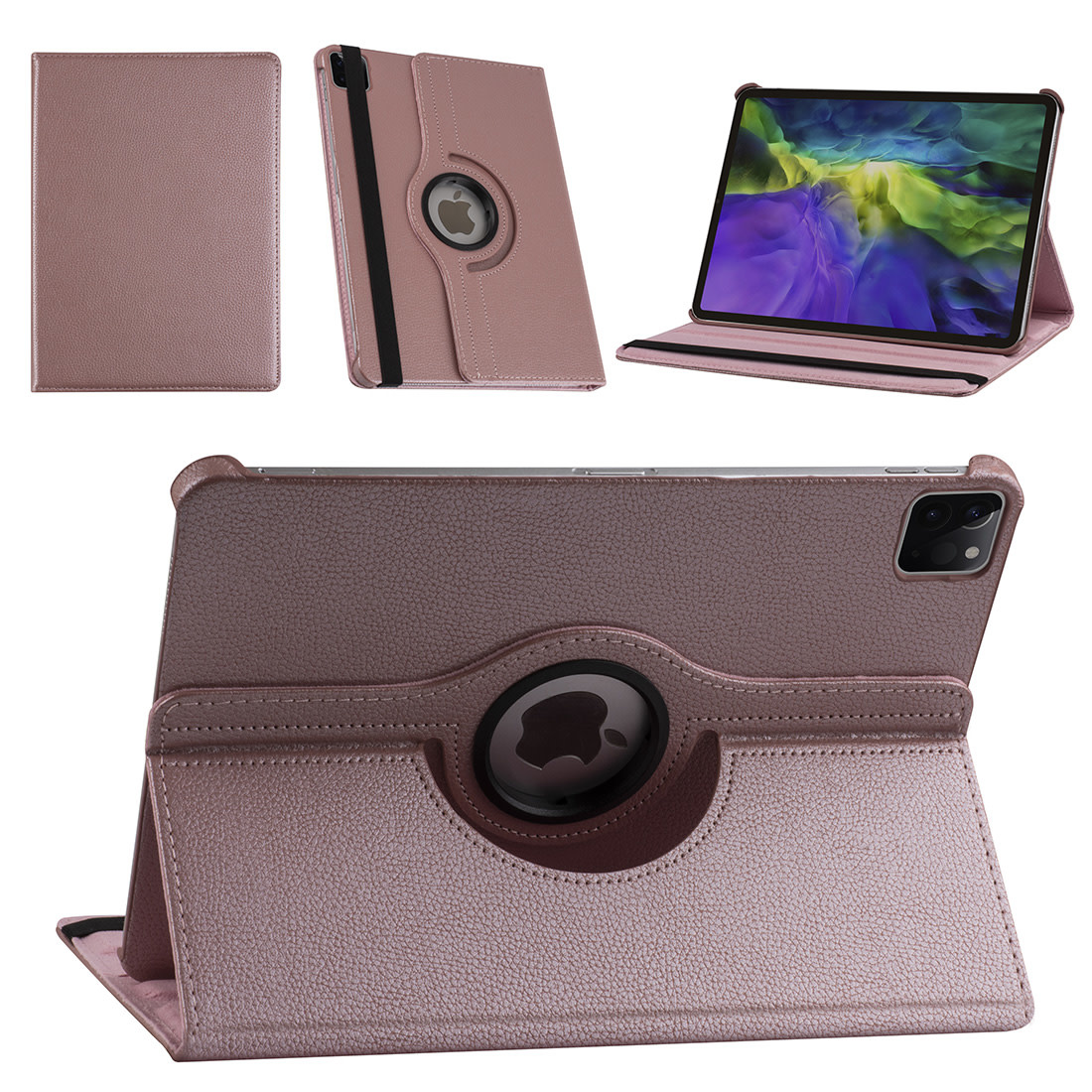 Apple iPad Pro 11 (2021) Book Case Tablethoes - Rose Gold - 360 Graden Draaibaar, foto 4 van 4
