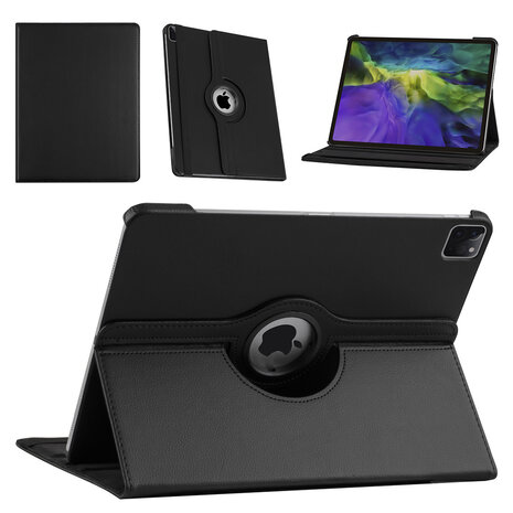 Apple iPad Pro 12.9 (2021) Book Case Tablethoes - Zwart - 360 Graden Draaibaar Apple iPad Pro 12.9 (2021) Book Case Tablethoes - Zwart - 360 Graden Draaibaar
