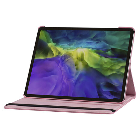 Apple iPad Pro 12.9 (2021) Book Case Tablethoes - Roze - 360 Graden Draaibaar Apple iPad Pro 12.9 (2021) Book Case Tablethoes - Roze - 360 Graden Draaibaar