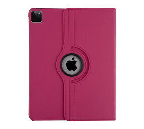 Apple iPad Pro 12.9 (2021) Book Case Tablethoes - Felroze - 360 Graden Draaibaar Apple iPad Pro 12.9 (2021) Book Case Tablethoes - Felroze - 360 Graden Draaibaar