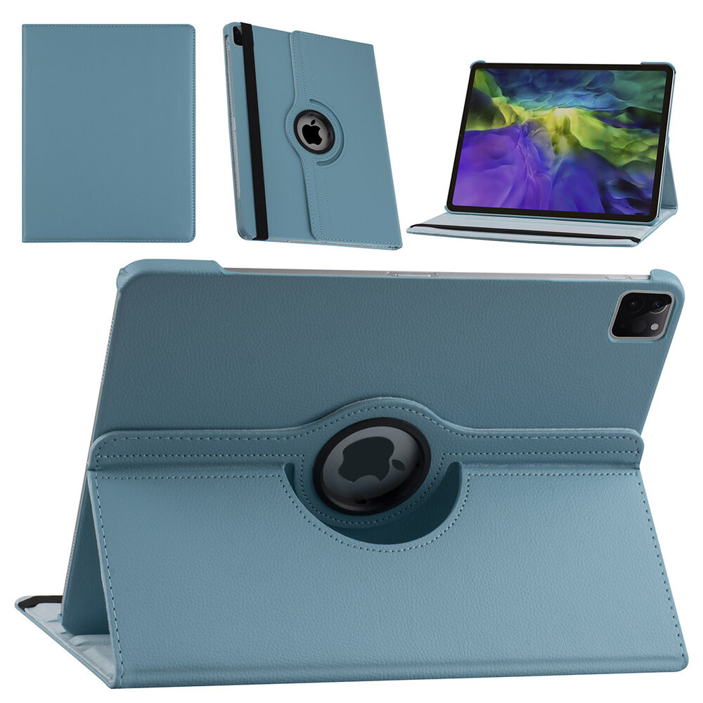 Apple iPad Pro 12.9 (2021) Book Case Tablet - Light Blue - 360 Degree Rotatable Apple iPad Pro 12.9 (2021) Book Case Tablet - Light Blue - 360 Degree Rotatable