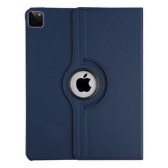 Apple iPad Pro 12.9 (2021) Book Case Tablethoes - DonkerBlauw - 360 Graden Draaibaar