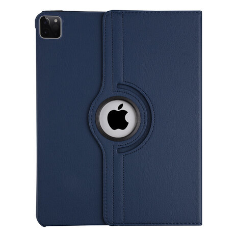 Apple iPad Pro 12.9 (2021) Book Case Tablet - Dark Blue - 360 Degree Rotatable Apple iPad Pro 12.9 (2021) Book Case Tablet - Dark Blue - 360 Degree Rotatable