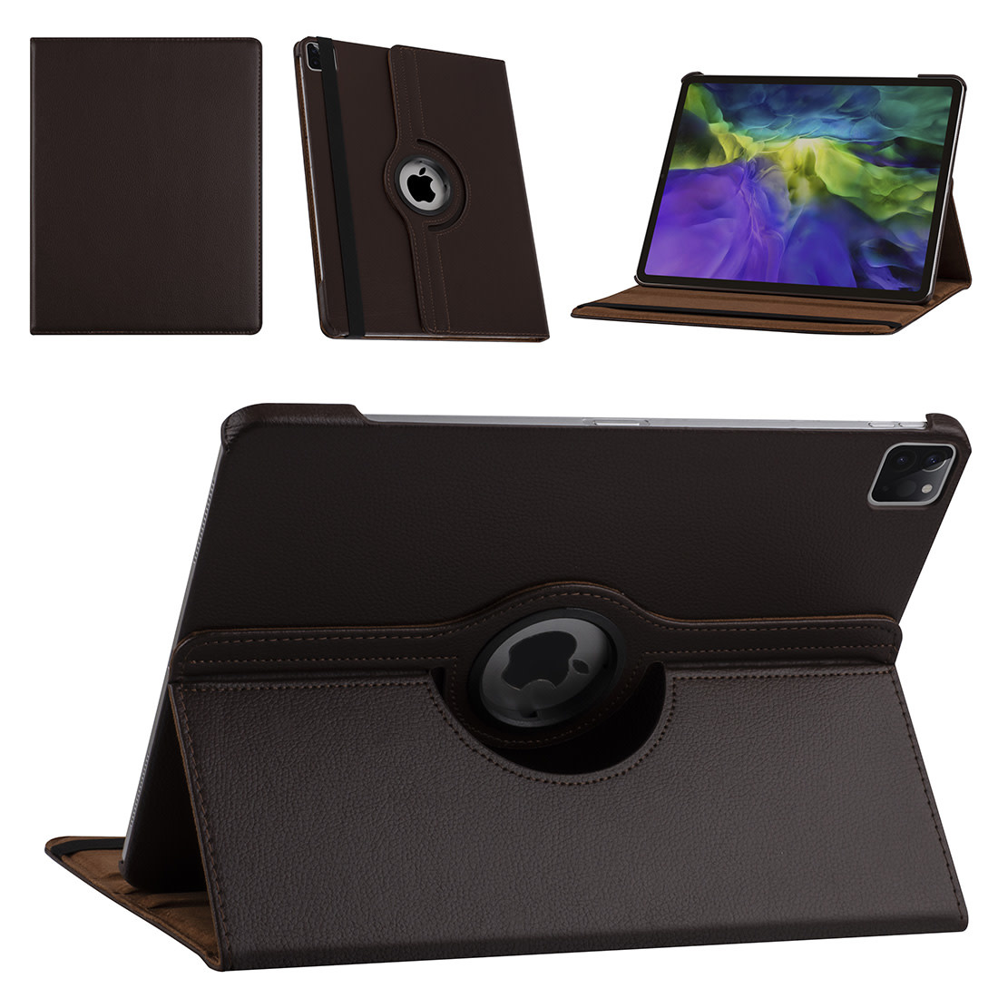 Apple iPad Pro 12.9 (2021) Book Case Tablethoes - Bruin - 360 Graden Draaibaar, foto 4 van 4