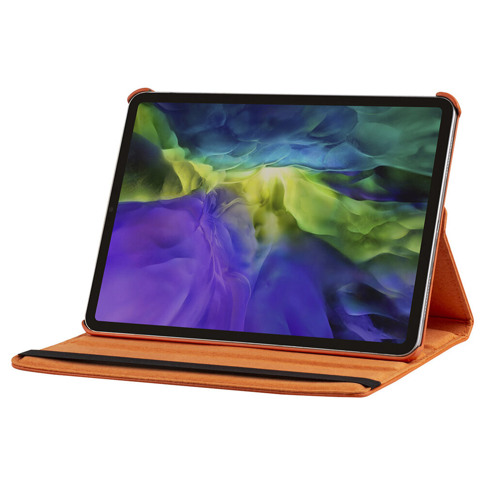 Apple iPad Pro 12.9 (2021) Book Case Tablethoes - Oranje - 360 Graden Draaibaar Apple iPad Pro 12.9 (2021) Book Case Tablethoes - Oranje - 360 Graden Draaibaar